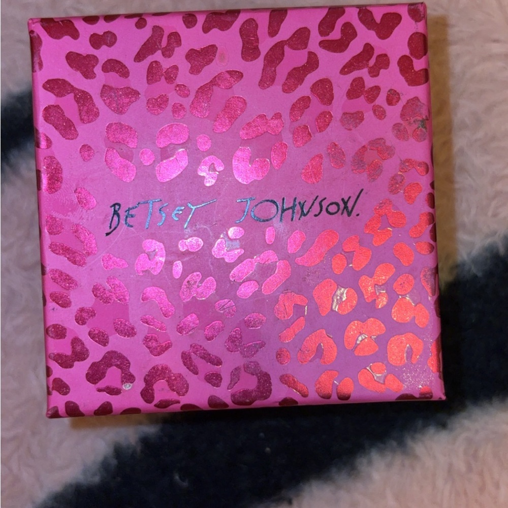 Betsey Johnson Pink Leopard Print Jewelry Box